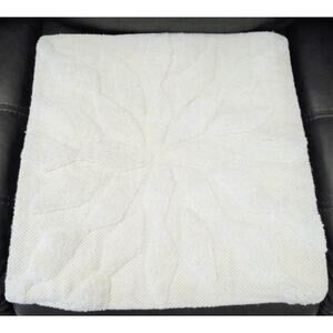Textured Ivory White FLOWER PILLOW COVER 20x20 Cotton Weave Plush PB x Obetee